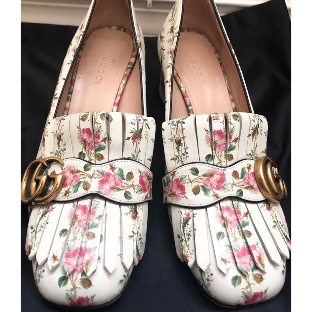 Gucci Leather Mid Heels Pump